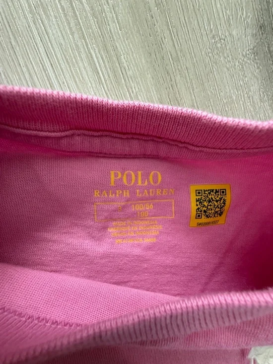 Polo by Ralph Lauren Pink Short Sleeve Tee with White Polo Player Patch - Picture 3 of 3